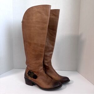 Women's Vince Camuto Brown Camel Color Bedina OTK Riding Boots Wide Calf Sz 8M